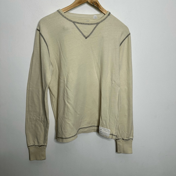 GANT X MICHAEL BASTIAN Cotton Long Sleeve T shirt cream contrast stitch Men's S - Picture 3 of 9